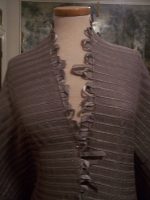 2.88yd-UNIQUE-DESIGNER-HANDWOVEN-SUIT-FABRIC-GREY-GROSGRAIN-SATIN-RIBBON-CLOTH-5