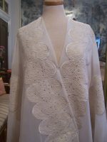 3.5yds-COUTURE-FABRIC-CREAM-GEORGETTE-W-GOLD-UNDERLAID-JEWELED-EMBROIDERY-BANDS-1