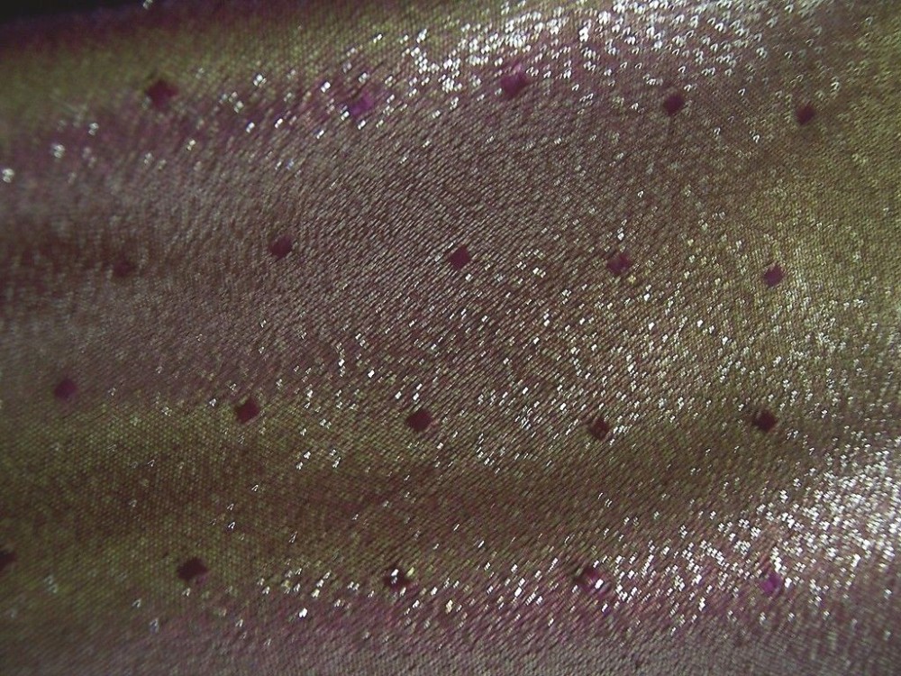 4.88yds-GORGEOUS-REVERSIBLE-BURGUNDY-SATIN-W-GOLD-POLKA-DOTS-GOLD-w-BURGUNDY-4