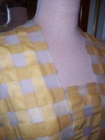 4yds-CHARMING-OFF-WHT-SILK-VOILE-PLAID-W-BUTTERCUP-SILK-BROADCLOTH-RAW-SILK-1