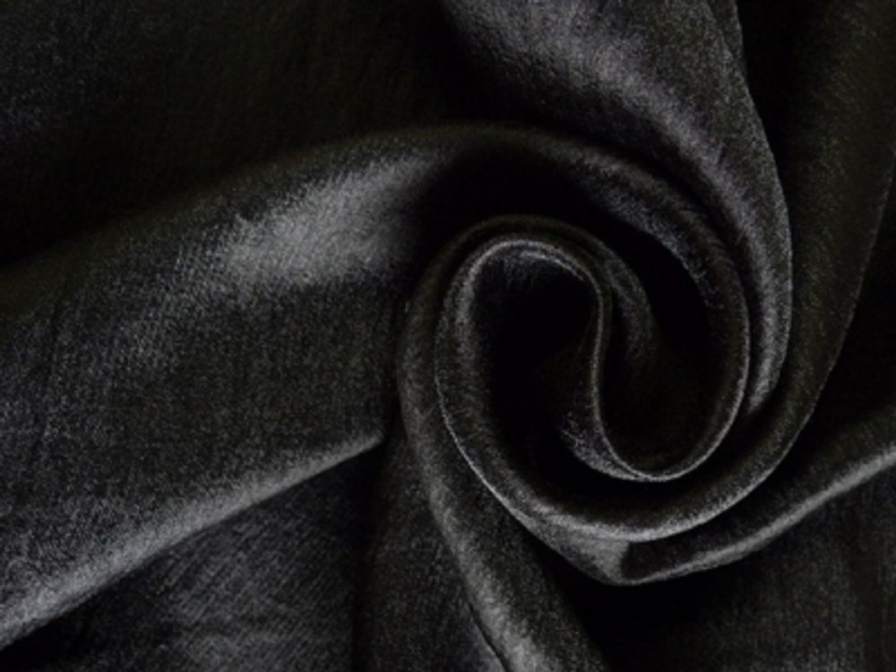 DESIGNER-FABRIC-BLACK-GLIMMER-SHIMMER-VISCOSE-NYLON-SATIN-4-yds-SOFT-BACKING
