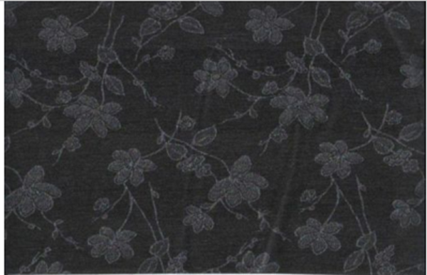 DESIGNER-FABRIC-CHARCOAL-GREY-SHIMMERY-FLORAL-BROCADE-3Yd-1