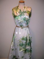 DESIGNER-FABRIC-WHT-ORGANZA-GREEN-PRINT-SATIN-DEVORE-4yds-1