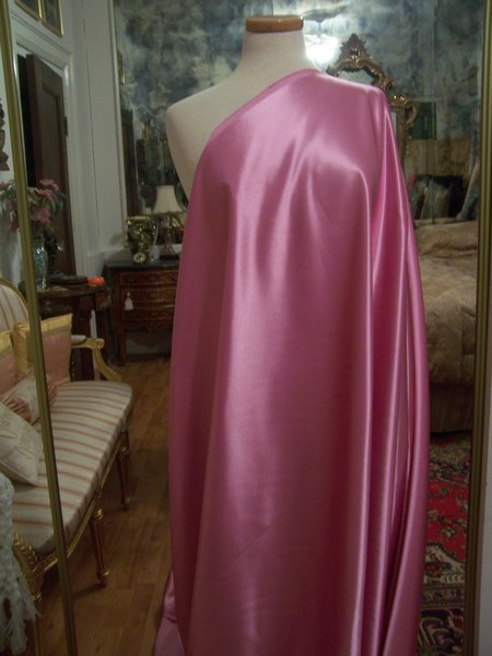 HEAVY-RICH-MICROFIBER-GLOWING-DUCHESSE-SATIN-GORGEOUS-AZALEA-PINK-4.5yds-3