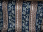 1.66yds-BEIGE-TEAL-FLORAL-STRIPE-VISCOSE-SILK-SATEEN-DESIGNER-FABRIC