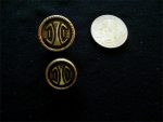 3 Antiqued Gold 2 C's 7/8 inch BUTTONS #121