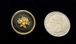 3 GOLD RIM GOLD FLORAL CENTER TRANSPARENT 3/4 BUTTONS