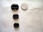 3 RICH BROWN ROUND 5/8" BUTTONS WITH UNDERSTATED GOLD ACCENT COLOR
