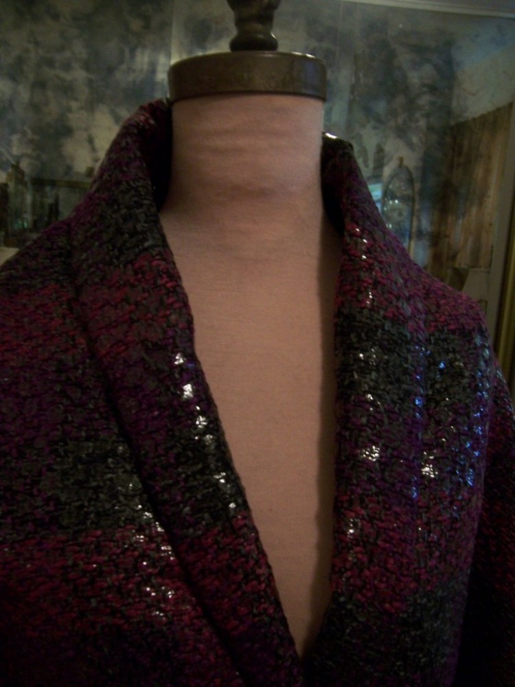 3yds-CHIC-PURPLE-PINK-BLACK-SUITING-PLAID-W-CLEAR-GLISTENING-SEQUIN-OVERLAY-2