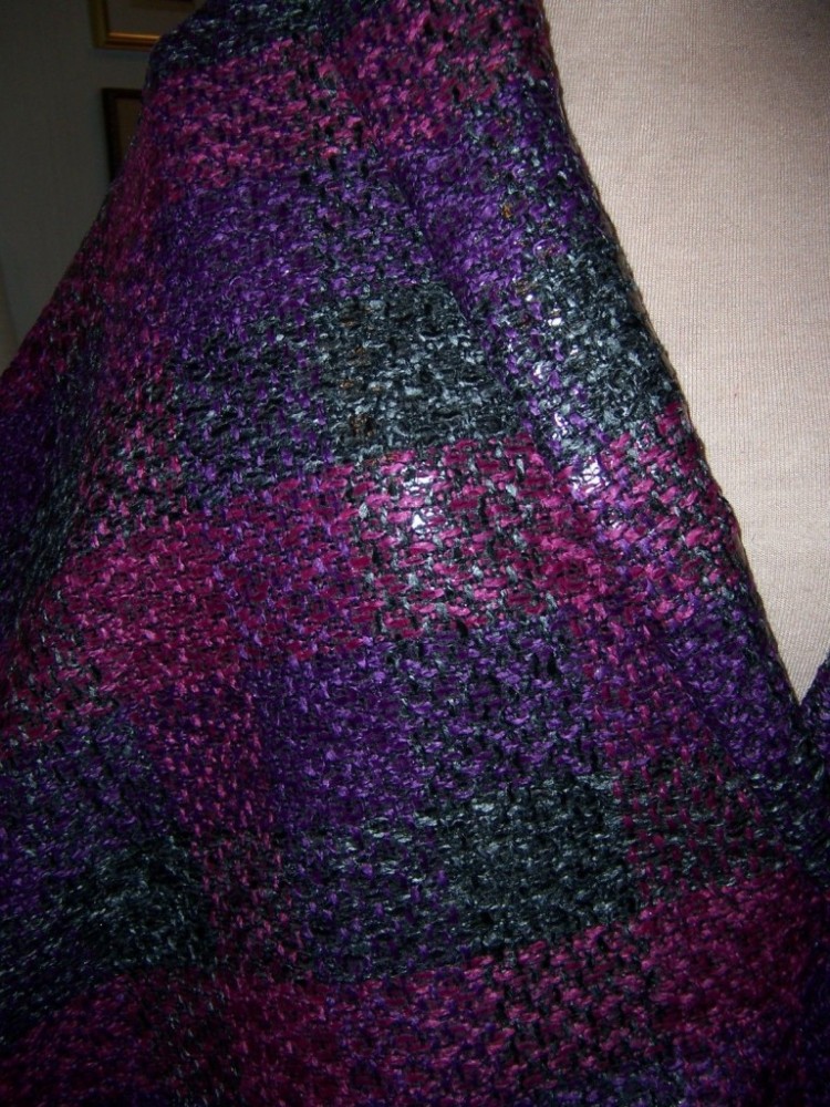 3yds-CHIC-PURPLE-PINK-BLACK-SUITING-PLAID-W-CLEAR-GLISTENING-SEQUIN-OVERLAY-6