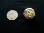 4 CARVED SCROLLY CENTER 1" CHIC STYLES GOLDEN BUTTONS