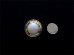 4 OFF WHITE MARBLED CENTER GOLD FRAMED 1.5" ROUND BUTTONS