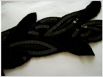 4.88yds-DESIGNER-TRIMMING-FRENCH-VELVET-SEQUIN-EMBROIDERY-BLACK