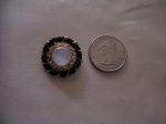 5 GORGEOUS GOLD BUTTONS FAUX MOONSTONE CENTER & BLK ROPE PLIED EDGE 1 inch SIZE