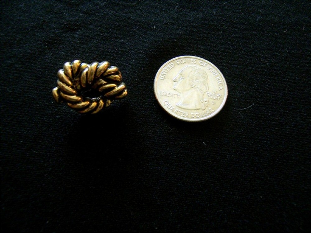6 ANTIQUE GOLD OPEN ROPE KNOT 7/8 inch BUTTONS #112 -A