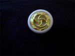 6 WHITE GOLD WHIRLY GIGS DESIGN 1" BUTTONS