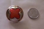 7 VINTAGE GOLD ORANGE X CENTER ACCENT 1 1/4" BUTTONS