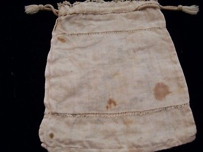 ANTIQUE-FILET-LACE-STRIP-DRAWSTRING-PURSE-2-OFF-WHITE-FOR-ANTIQUE-WEDDING-DRESSES