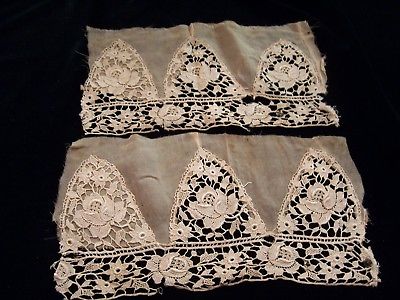 ANTIQUE-VENISE-TYPE-LACE-CUFFS-FLORAL-OPENWORK-DESIGN-2