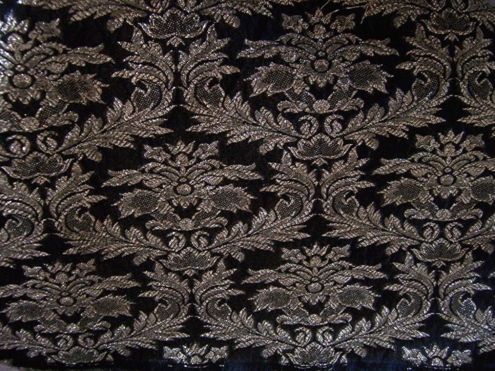 BLK-GOLD-BROCADE-FABRIC-PIECES-EVENING-BAG-TRIM-CLOTHING-CRAFTS-17-2