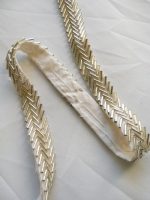 DAZZLING-HANDBEADED-SILVER-BUGLE-BEAD-3-ROW-HERRINGBONE-DESIGN-FLAT-TRIM-4.75yds