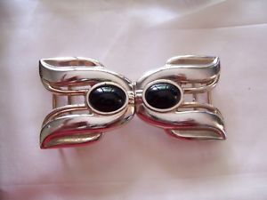 GOLD-FLOWER-BLK-GEM-SLIDE-ON-BUCKLE-1.25inch-BELT-2