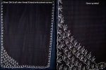 GORGEOUS-DESIGNER-FABRIC-SILK-CHIFFON-BROWN-SILVER-THREAD-BEADS-SCARF-2.25yds