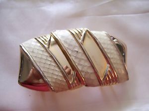 OFF-WHITESNAKESKIN-ON-GOLD-SLIDE-ON-BUCKLE-1.5inch-BELT