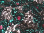 PINK-GREEN-RIBBON-EMBROIDERED-BLK-LACE-PIECES-FABRIC-TRIM-CLOTHING-CRAFTS-12