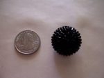 3 HAND BEADED BLACK BUTTONS 1 1/16" IN SIZE  #198