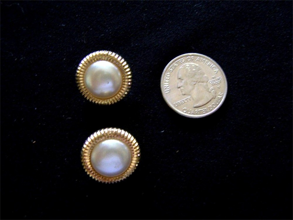 3 PEARL BUTTONS GOLD ROPE TRIM 7/8" SIZE #180