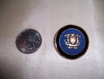 4 BRIGHT BLUE CRESTED BUTTON W/ BLACK & GOLD 1 1/4" BUTTONS #234