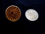 4 GOLDEN TOPAZ RHINESTONE GOLD TONE BUTTONS 3/4" IN SIZE  #256