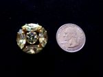 4 PALE YELLOW JONQUIL RHINESTONE GOLD TONE BUTTONS 3/4" IN SIZE  #257