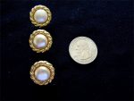 4 PEARL BUTTONS GOLD ROPE TRIM 0.75" SIZE #181