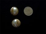 4 PEARL BUTTONS GOLD TONE SEGMENT 13/16" SIZE  #187