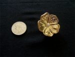 4 PEARL CENTER BUTTONS IN A GOLD FLOWER SETTING 1-5/8" SIZE  #197