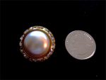 4 RHINESTONE ACCENTED PEARL BUTTONS 1" IN SIZE  #232