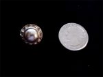 4 RHINESTONE ACCENTED PEARL BUTTONS 5/8" IN SIZE  #233