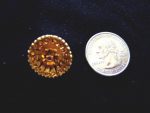 5 GOLDEN TOPAZ RHINESTONE GOLD TONE BUTTONS 3/4" IN SIZE  #256