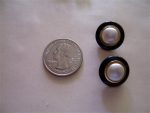 5 PEARL BUTTONS BLACK RIM GOLDEN ACCENT 11/16" SIZE #191