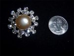 5 RHINESTONE SNOWFLAKE PEARL BUTTONS 1 3/8" IN SIZE  #234