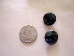 6 CUT FACETTED HEMATITE LOOK GLASS BUTTONS 3/4" IN SIZE  #213