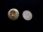 6 GOLDEN TOPAZ OVAL FILIGREE GOLD TONE BUTTONS 1" IN SIZE  #265