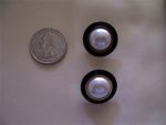 6 PEARL BUTTONS BLACK RIM GOLDEN ACCENT 1" SIZE #188