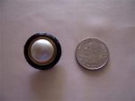6 PEARL BUTTONS BLACK RIM GOLDEN ACCENT 1.12" SIZE #189