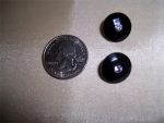 6 RHINESTONE CENTER FACETTED BLACK BUTTONS 9/16" IN SIZE  #215