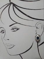 VINTAGE SILVERTONE CLIP BUTTON EARRINGS PAVE W/ OVAL GREEN RHINESTONE ACCENT