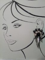 VINTAGE FASHION CLIP EARRINGS ACRYLIC GEMS LEAVES CLUSTER EARRINGS