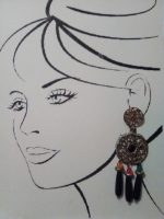 VINTAGE FASHION CLIP EARRINGS ANTIQUE GOLD TONE CHANDELIERS MULTI GEM & DROPS